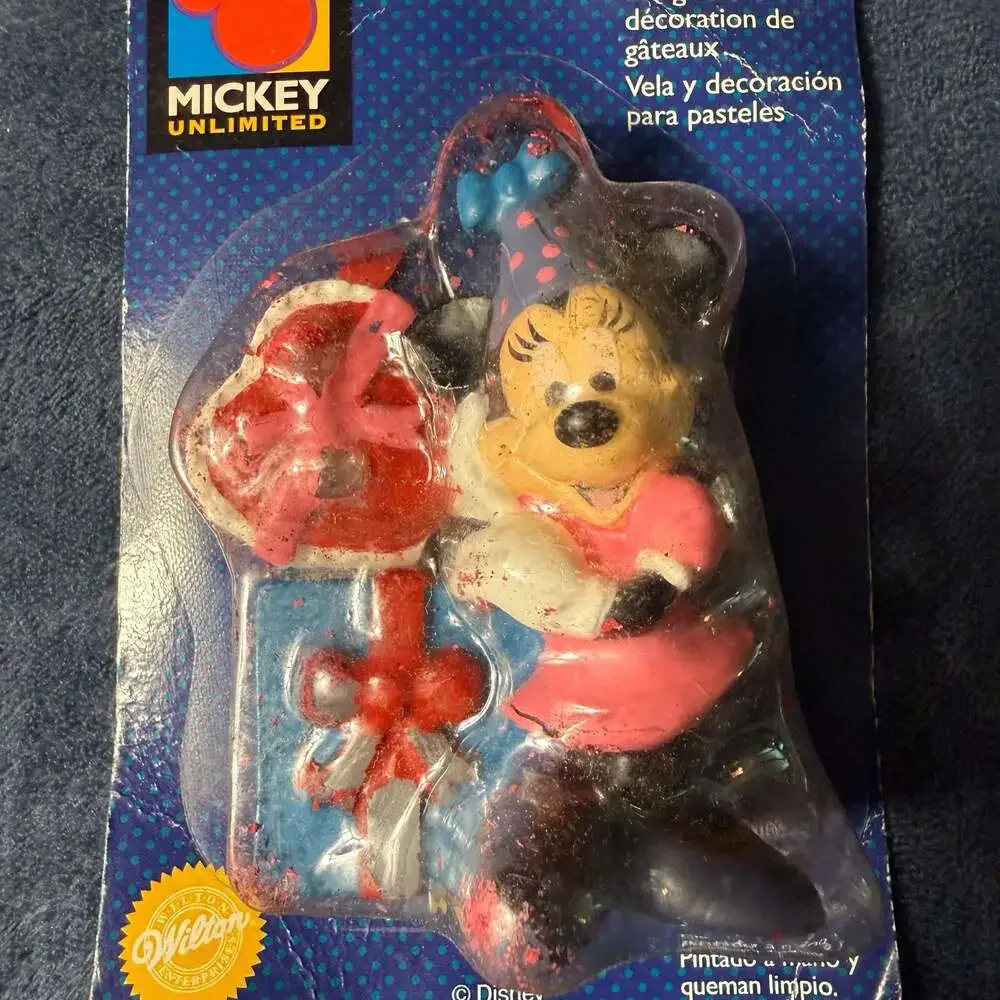 1998 Disney Mickey Unlimited Minnie Mouse Birthday Candle & Cake Decoration